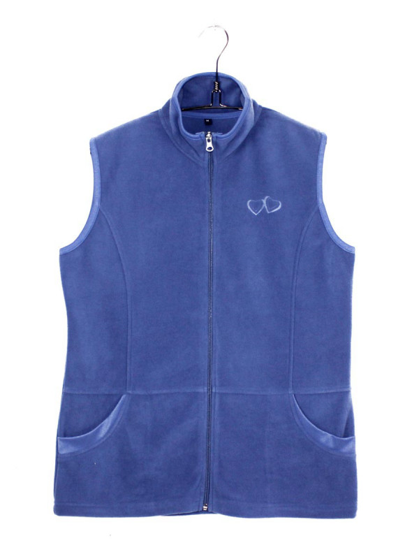 Gilet polaire femme bleu – Col montant, zippé, poches pratiques