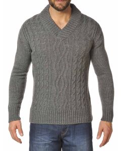 Pull col croisé 30% laine PILOT1